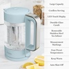 image:imageMartha Stewart Electric Kettle with Removable Stainless Steel Tea Infuser Glass Carafe17L 7 Cups Hot Water Boiler 4 Presets Keep Warm amp Auto ShutOff Cordless 360 Swivel Base Linen CreamSky Blue